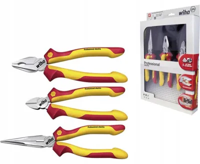 Productafbeelding van Wiha 38637 Wiha Zangen-Set Industrial electric 38637, Länge: 35,3 cm, 3-tlg., 1 Set