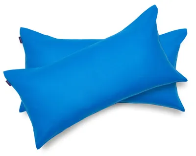 Produktbild von Brielle 2er Set 100% Baumwolle Biber Kissenbezüge mit verdecktem Reißverschluss 40 x 80 Blau