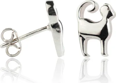 Produktbild von Ohrstecker 925 Sterling Silber mit Katze