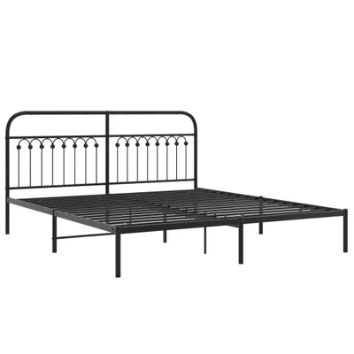 Produktbild von Bettgestell mit Kopfteil Metall Schwarz 183x213 cm