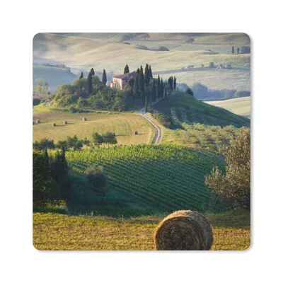 Produktbild von MuchoWow® Mauspad Mousepad Toskana - Landschaft - Grün 20x20 cm - Mousepads - Maus Mat - Pad - Mausunterlage - Desk Mat - Bureauartikeln