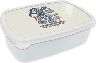 Produktbild von KitchenYeah® Lunchbox Brotzeit Brotdose 17x11 cm Straßenradsport - Rennen - Vintage Kinder Brotzeitdose - Lunch Box - Kinder - Sandwich-Box - Schulbox - Lunch Boxen