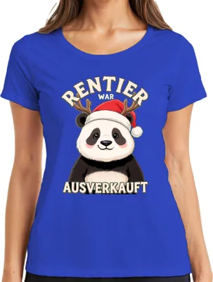 Produktbild von RENTIER WAR T Panda Weihnachten lustig Geschenk Damen T-Shirt, Blau, L