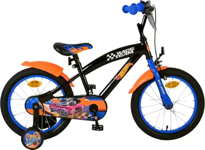 Produktbild von Hot Wheels Kinderfahrrad - Jungen - 16 Zoll - Schwarz Orange Blau - Rücktrittbremse