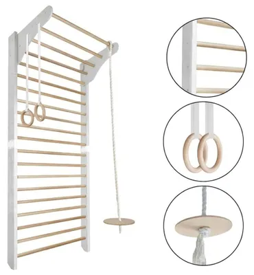 Image de Kinder Wood échelle de gymnastique en bois blanc UE