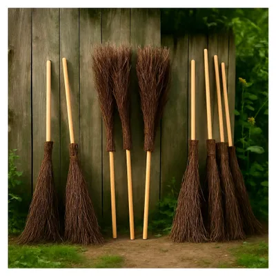 Produktbild von Reisigbesen Weide 160 x 45 cm mit Stiel 1 STK. - Natur Kehrbesen aus Weide