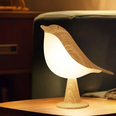 Image de Lampe de chevet LED Oiseau Veilleuse avec aromathérapie 3 modes Dimmable Rechargeable Lampe de table tactile pour chambre à coucher, chambre d'enfant, salon