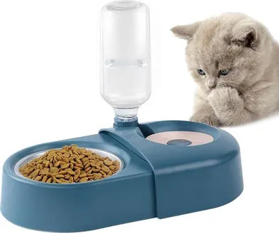 Produktbild von Famanu Futter- und Wassernapfset für Katzen und kleine bis mittelgroße Hunde - Edelstahl