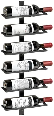 Produktbild von HOMCOM Weinregal Flaschenregal zur Wandmontage für 6 Weinflaschen Stahlrohr Schwarz