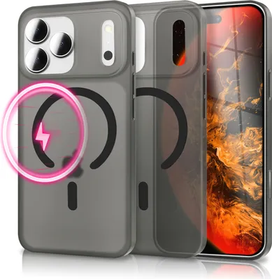 Produktbild von MagSafe Hülle "Thinix" für Apple iPhone 17 Pro - Extrem Dünn 0,3mm, Mattiert & Frosted, Ultra Slim Case -  Schwarz Transparent