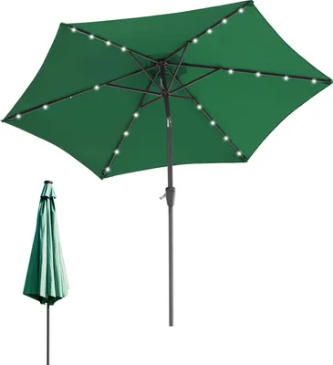 Produktbild von Faziango Sonnenschirm 2,7 m mit LED-Beleuchtung – Balkonschirm für Garten & Terrasse, grün