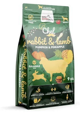Obrázek produktu pro Granule pro psy králík a jehněčí, dýně a ananas 9 kg