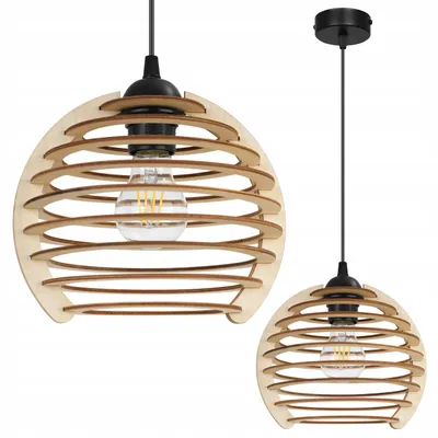 Immagine prodotto di Lampada a sospensione, lampadario da soffitto, legno, paralume LED
