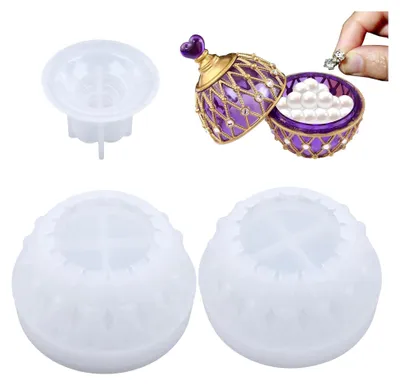 Produktbild von Harz-Aufbewahrungsform – 3D-Ei-Form aus Silikon für DIY-Schmuck und Heimdekoration
