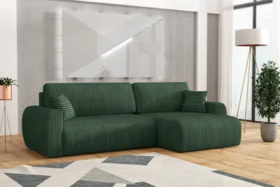 Produktbild von Emoebel24 Ecksofa mit Schlaffunktion und Bettkasten, Sofa L-form 280x142x87 cm Dorato Grün