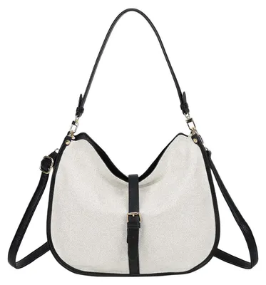 Immagine prodotto di Gallantry, borsa hobo da donna effetto velluto con tracolla, nero/beige