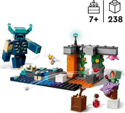 Produktbild von LEGO Minecraft Begegnung mit dem Wächter - Spielzeug zum Bauen - Gaming Set - Stummer Ranger, Huhn und Wächter Geburtstagsgeschenk für Gamer - Geschenk für Jungen und Mädchen ab 7 Jahren - 21274