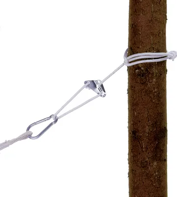 Produktbild von AMAZONAS Smartrope Seilaufhängung für Hängematten & Hängesessel, wetterfest, verstellbar, mit Karabinerhaken & Seilklemme (ohne Knoten), aus Polypropylen & verzinktem Stahl, weiß-schwarz, max. 320 cm, bis 150 kg, ca. 600 g