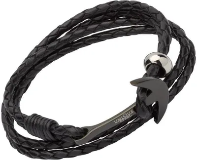 Produktbild von Lederarmband in Schwarz mit einem Ankerverschluss