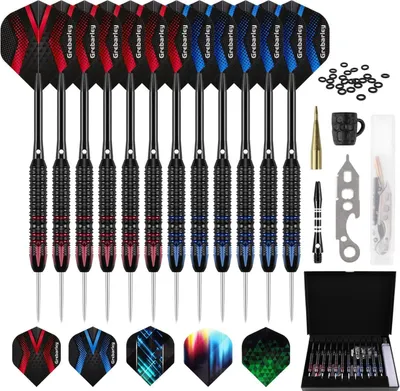 Zdjęcie produktu dla Rzutki Steeldarts Profi Aluminium 24g Czerwone 22g Niebieskie 12 sztuk