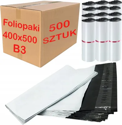 Zdjęcie produktu dla Foliopaki Kurierskie Białe B3 400x500mm - 500 szt.