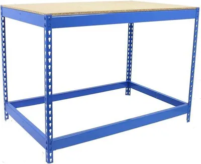 Immagine prodotto di Baumax Banco da lavoro da officina, portata 400 kg, 900 x 1200 x 450 mm, blu/legno - per il fai da te