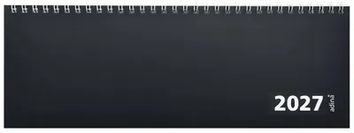 Produktbild von 2027 ADINA Tischquerkalender 1W2S schwarz Kartondeckel 30x10cm