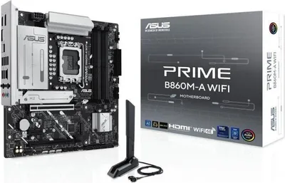 Obrázok produktu pre Základná doska ASUS PRIME B860M-A WIFI, Intel B860 LGA 1851, micro ATX, DDR5-SDRAM, Wi-Fi 6E