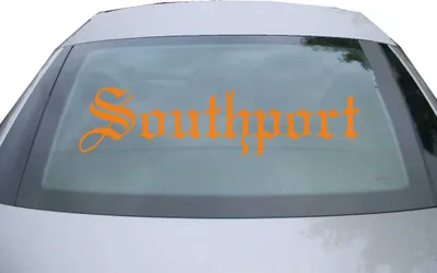 Produktbild von Indigos UG - Aufkleber Heckscheibe & Motorklappe DE6672 - orange - 600x150 mm - Soathport - Auto Scheiben Fenster Heckklappe Tuning Racing JDM - Die cut