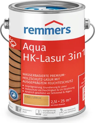 Produktbild von Remmers Aqua HK-Lasur 3in1 pinie/lärche (RC-260) 2,5 l, Holzlasur