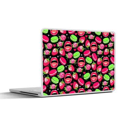 Produktbild von MuchoWow® Laptop Aufkleber Sticker Cover Lebensmittel - Muster - Rosa 36.5x27.5 cm - Laptop-Sticker
