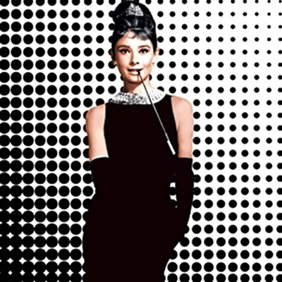 Produktbild von Leinwandbild mit Audrey B&W Designfoto, Schwarz-Weiß, 50x50 cm, auf Holzrahmen gespannt