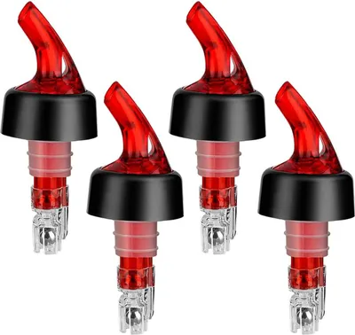 Produktbild von Automatischer Flaschenausgießer mit Messfunktion, Schnellausgießer für Spirituosen, Getränke, Wein, Cocktails, Spender, Barzubehör für Zuhause – 1 oz/30 ml (4er-Pack)