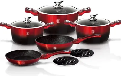 Produktbild von Berlinger Haus Granit Topfset Bh-1631 Burgund Metallic 10 Teilig.