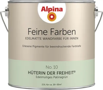 Produktbild von Alpina Feine Farben Wandfarbe No. 10 Hüterin der Freiheit - edelmütiges patinagrün 2,5 L