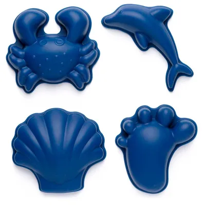 Produktbild von Scrunch Sandformen Spielzeug Set - Silikon Blau - Ideal für Sand und Wasser