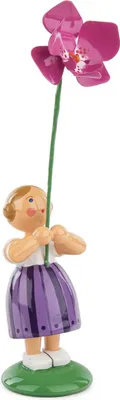 Immagine prodotto di Ragazza con fiore, orchidea rosa, altezza 12 cm, NUOVO