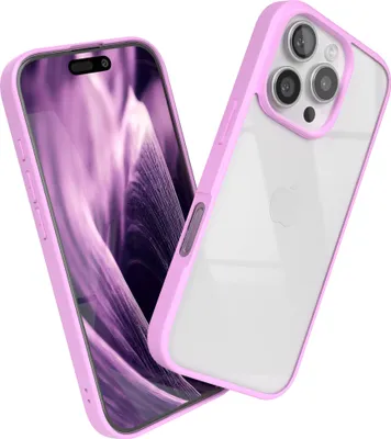 Produktbild von EAZY CASE Clear Hybrid Bumper Hülle für Apple iPhone 16 Pro, Handyhülle stoßfest mit Kameraschutz, Handycase dünn in Lila