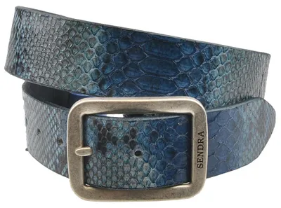 Image de Sendra Gürtel Schlangenleder Python Blau