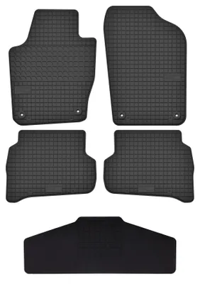 Produktbild von Gummi-Fußmatten + Tunnel für Volkswagen Polo V 2009-2017 (Schrägheck) – 5-tlg, Schwarz, passgenau – Wielganizator SolidTread