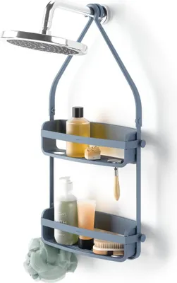 Produktbild von Flex Duschablage Slate Blue – platzsparendes Duschregal