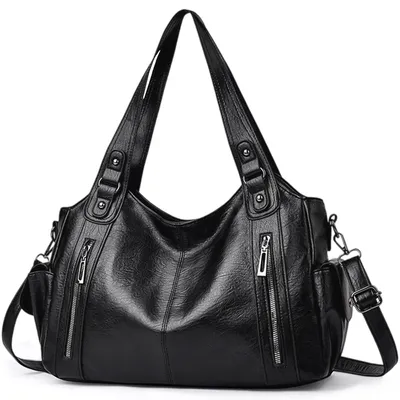 Produktbild von Große Damen Shopper Tasche aus Kunstleder für Arbeit und Einkaufen