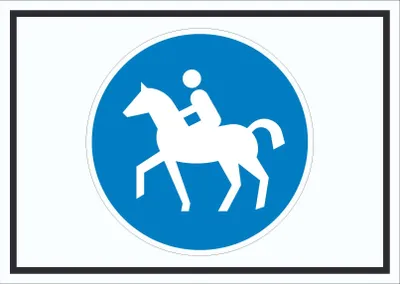 Produktbild von Schild Reitweg Symbol A5 Rückseite selbstklebend