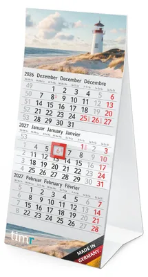 Produktbild von Timr Tischkalender 2027 klein zum Aufstellen - Motiv Leuchtturm I tr483