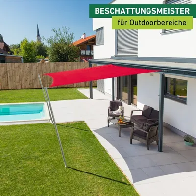 Produktbild von Sonnensegel Viereck, 4x4m, rot, wasserabweisend