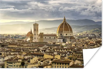Produktbild von MuchoWow® Poster Italien - Sonnenuntergang - Florenz 120x80 cm - Bilder