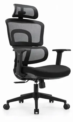 Zdjęcie produktu dla Ergonomiczne krzesło biurowe z regulowanym zagłówkiem i podłokietnikami