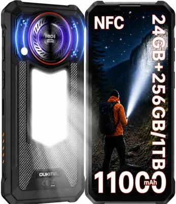 Produktbild von Oukitel WP53 Pro 4G Outdoor Handy Android 15, 11000mAh 128dB Lautsprecher 24GB+256GB 6,52'' FHD+ 50MP Outdoor Smartphone mit Campingleuchte, Schwarz