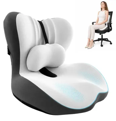 Obrázok produktu pre Omgoods – Ergonomická sedacia podložka s opierkou chrbta z pamäťovej peny