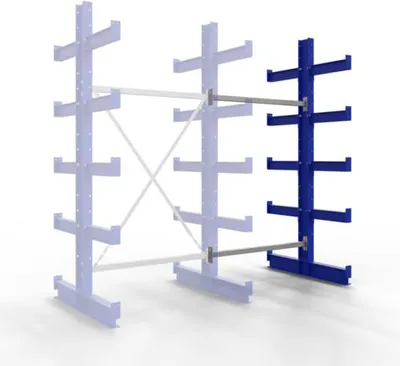 Produktbild von Doppelseitiges Kragarmregal, Schwerlastregal - 2.000 x 1.000 x 920 mm (HxBxT) - 500 kg - Anbauregal - KARL